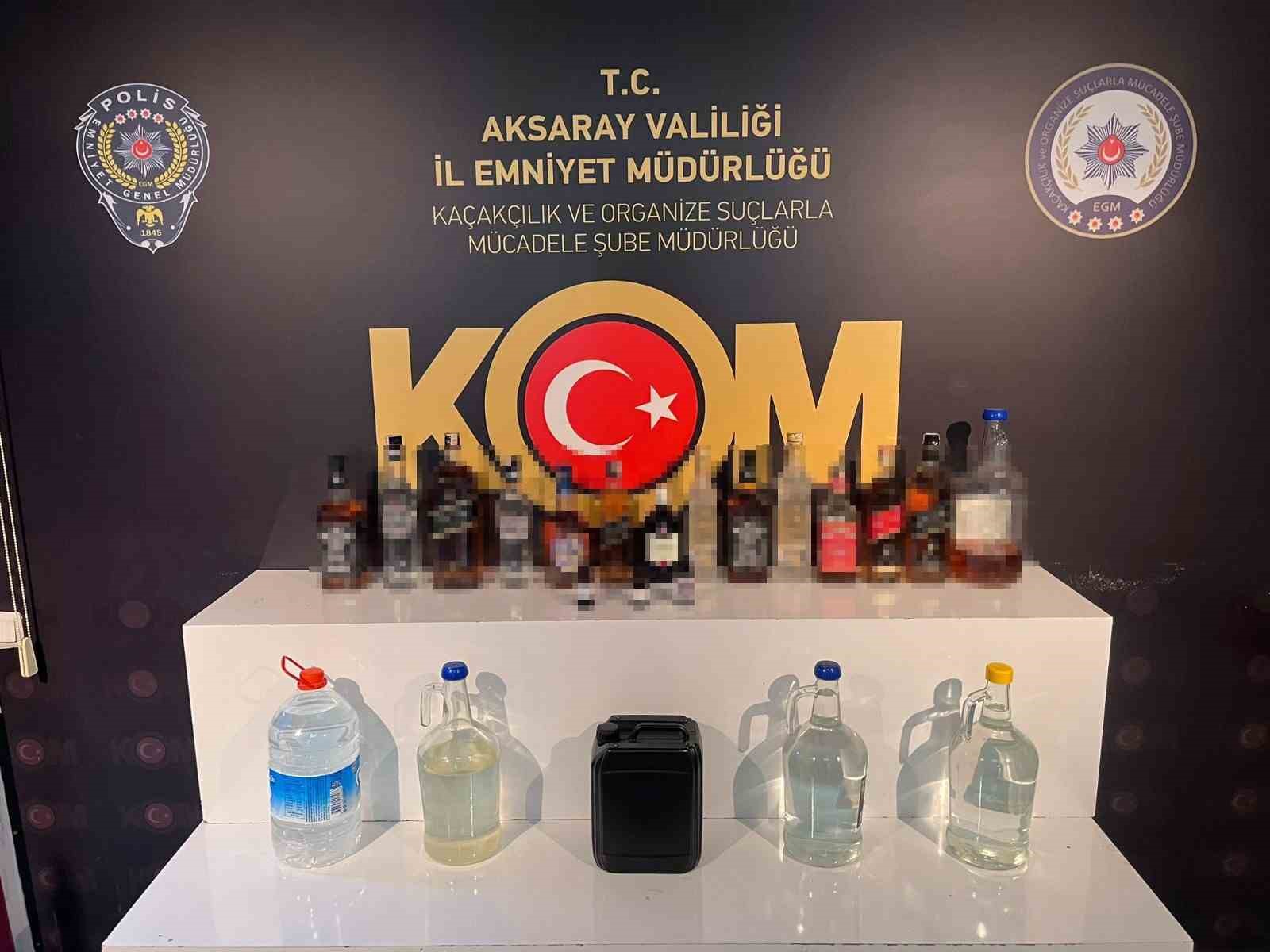 Aksarayda Kaçak İçki Operasyonu: 1 Gözaltı