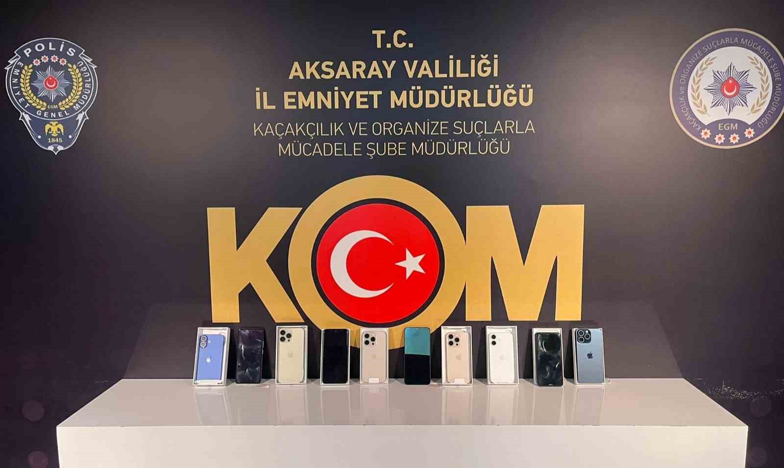 Aksarayda Kom Ekiplerinden Kaçak Telefon Operasyonu