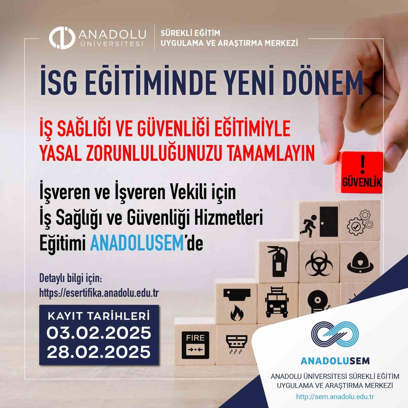 Anadolusemden Ulusal Ölçekte İsg Eğitimleri İçin Yeni Dönem Başlıyor