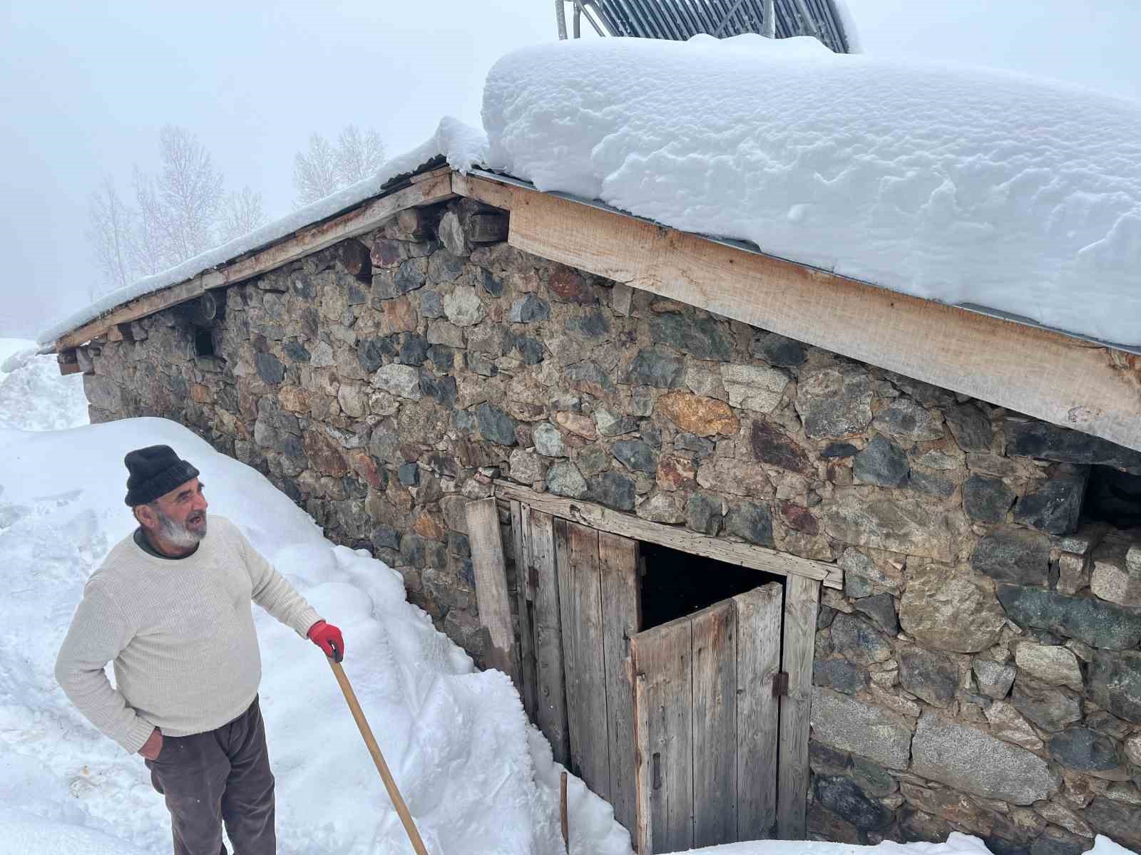 Artvinin Bıçakçılar Köyünde Kış Zorluklarla Geçiyor: Kar Kalınlığı 3 Metreyi Aştı