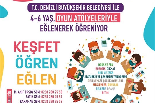 Denizli Büyükşehir'den çocuklara özel atölyeler