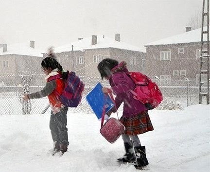 Erzincanda Taşımalı Eğitime Kar Tatili