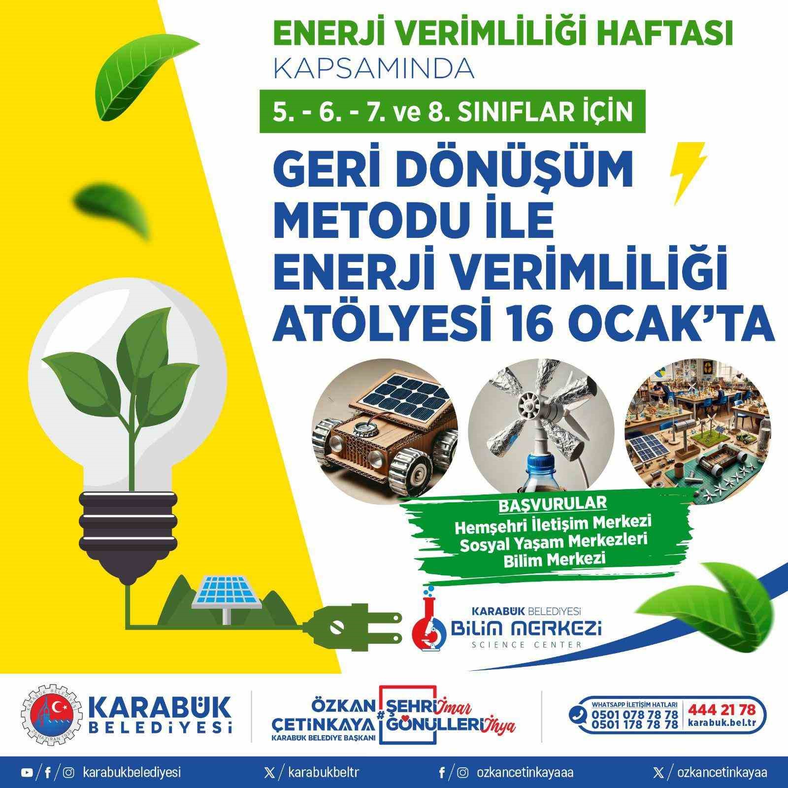 Karabük Belediyesinden Öğrenciler İçin Enerji Verimliliği Atölyesi