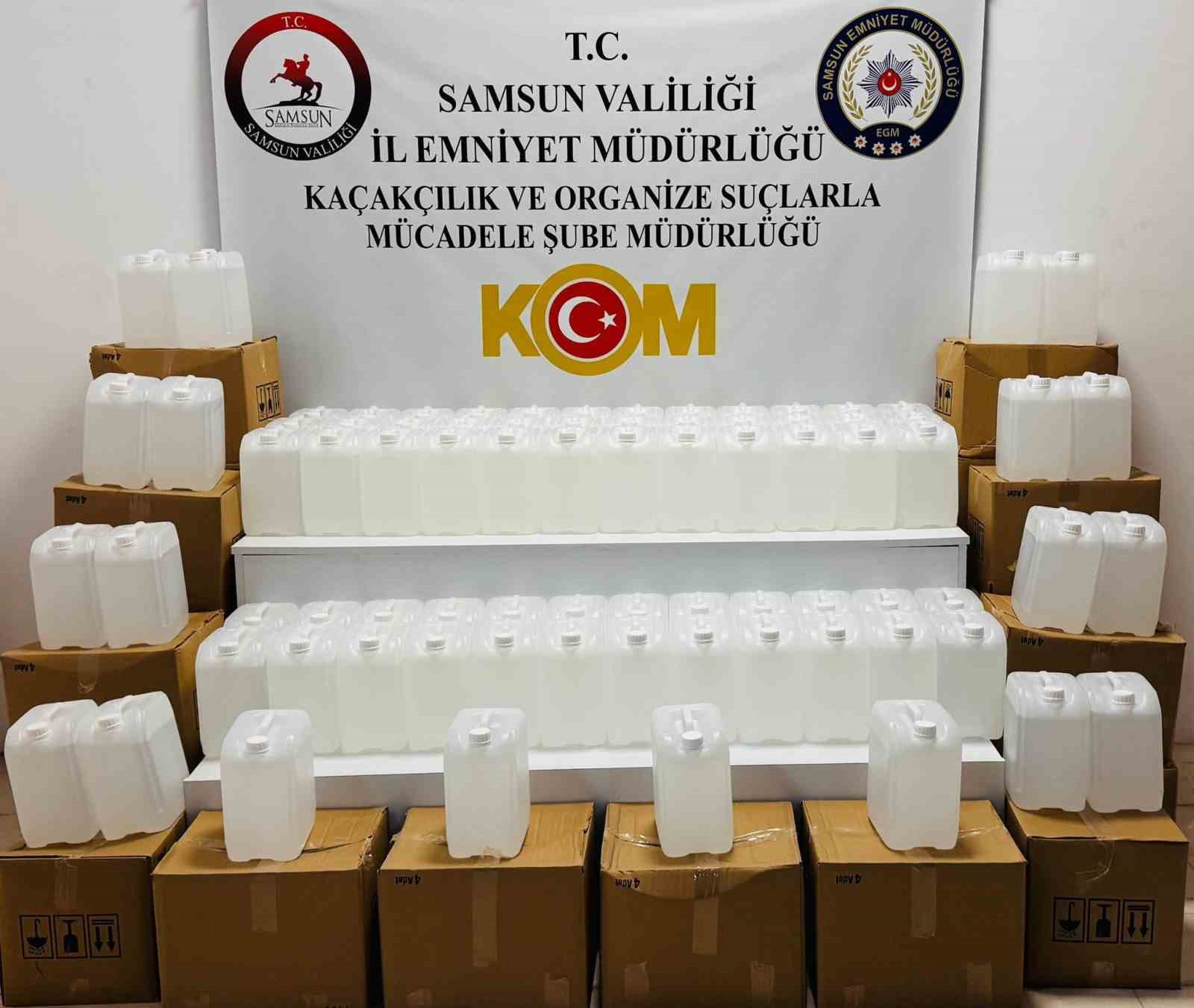 Samsunda 1 Ton Kaçak Etil Alkol Ele Geçirildi